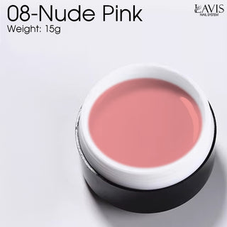 LAVIS J08 - Builder Gel In The Jar 15g - Nude Pink