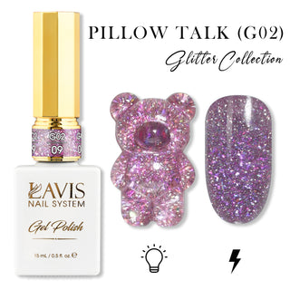 LAVIS Glitter G02 - 09 - Gel Polish 0.5 oz - Pillow Talk Collection