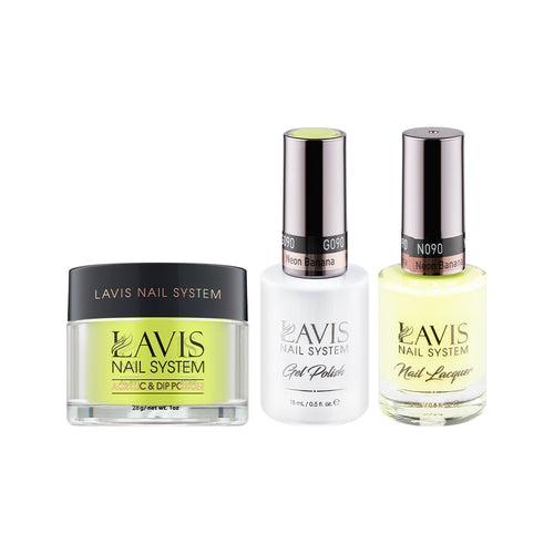  LAVIS 3 in 1 - 090 Neon Banana - Acrylic & Dip Powder, Gel & Lacquer by LAVIS NAILS sold by DTK Nail Supply