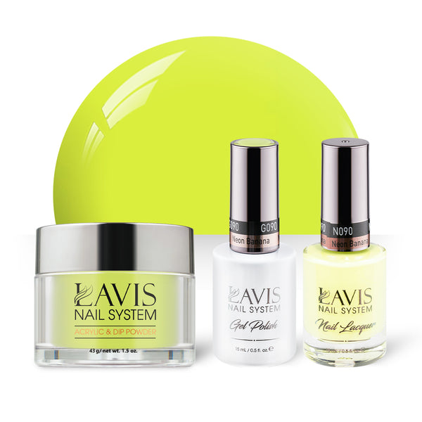  LAVIS 3 in 1 - 090 Neon Banana - Acrylic & Dip Powder, Gel & Lacquer by LAVIS NAILS sold by DTK Nail Supply