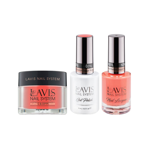  LAVIS 3 in 1 - 096 Watermelon Sugar High - Acrylic & Dip Powder, Gel & Lacquer by LAVIS NAILS sold by DTK Nail Supply