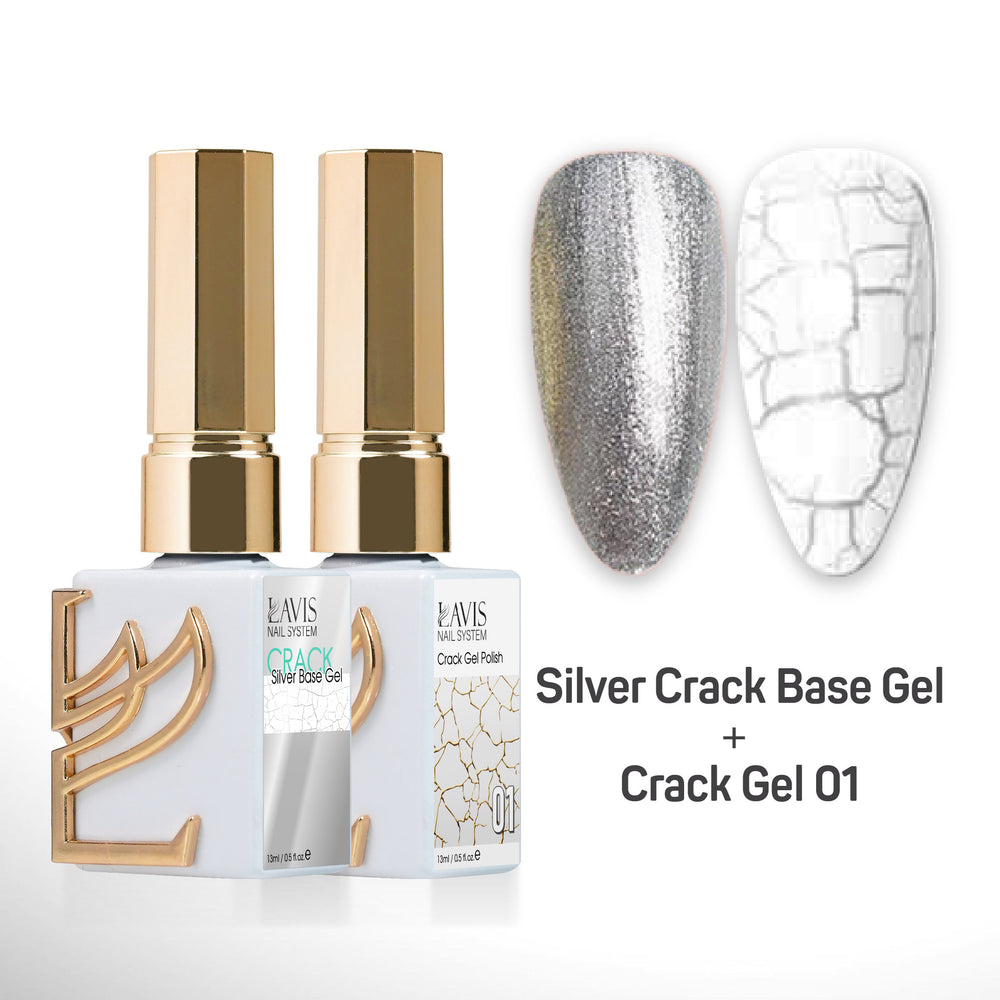 LAVIS Crack Gel 01 + Silver Crack Base Gel - 0.5 oz