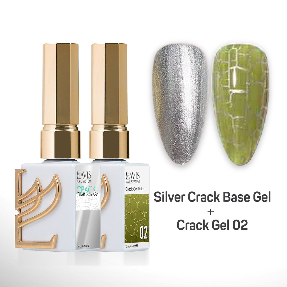 LAVIS Crack Gel 02 + Silver Crack Base Gel - 0.5 oz