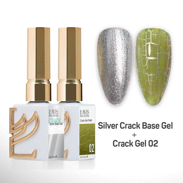 LAVIS Crack Gel 02 + Silver Crack Base Gel - 0.5 oz