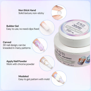 LAVIS 03 Milky Pearl - Non Sticky Builder Gel In The Jar 30ml