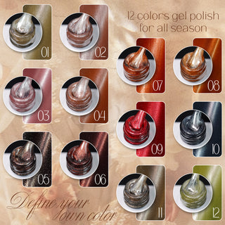 LAVIS Cat Eyes CE15 - Set 12 Colors - Gel Polish 0.5 oz - Fangtastic Collection