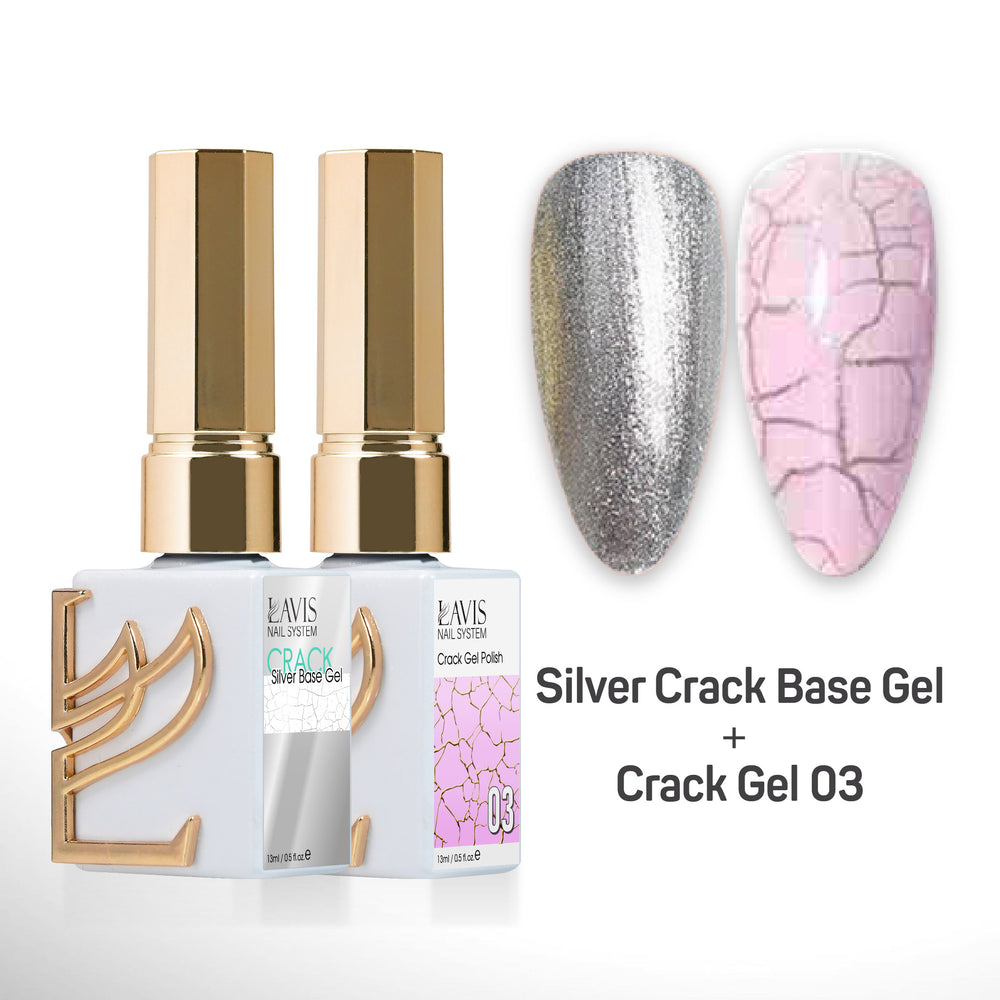 LAVIS Crack Gel 03 + Silver Crack Base Gel - 0.5 oz