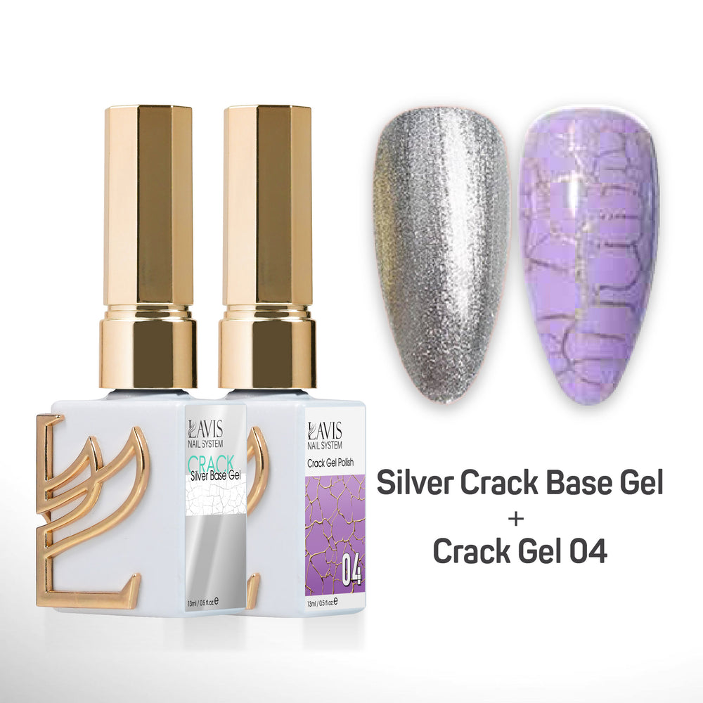 LAVIS Crack Gel 04 + Silver Crack Base Gel - 0.5 oz