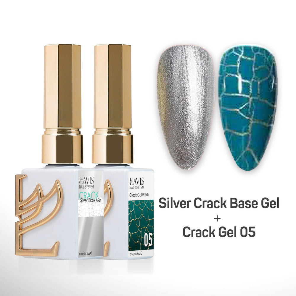 LAVIS Crack Gel 05 + Silver Crack Base Gel - 0.5 oz