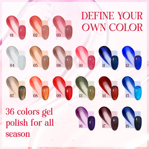  LDS Gel Polish JG Set 36 Colors - Jelly Gel Collection by LDS sold by DTK Nail Supply
