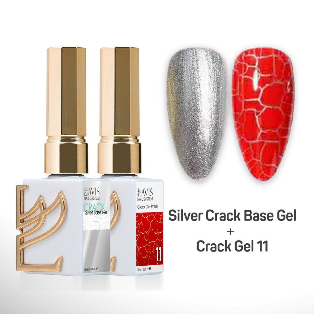 LAVIS Crack Gel 11 + Silver Crack Base Gel - 0.5 oz