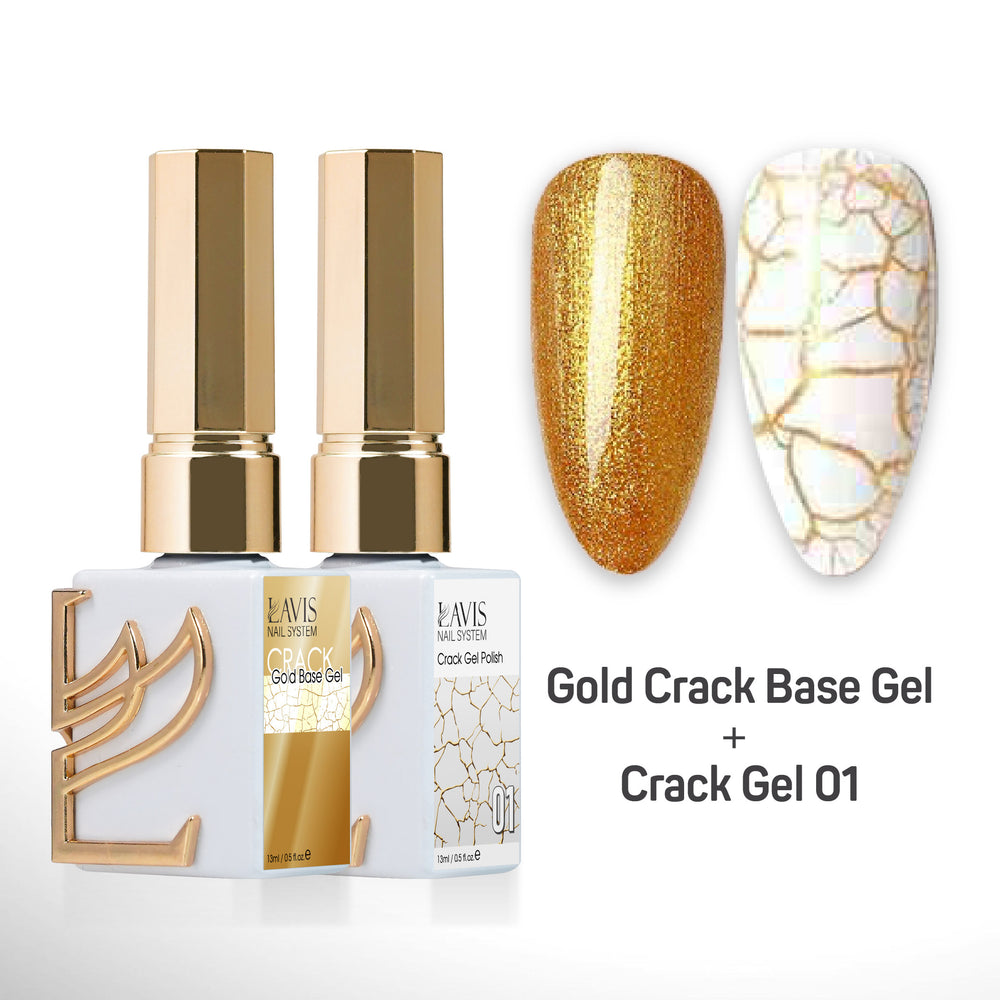 LAVIS Crack Gel 01 + Gold Crack Base Gel - 0.5 oz