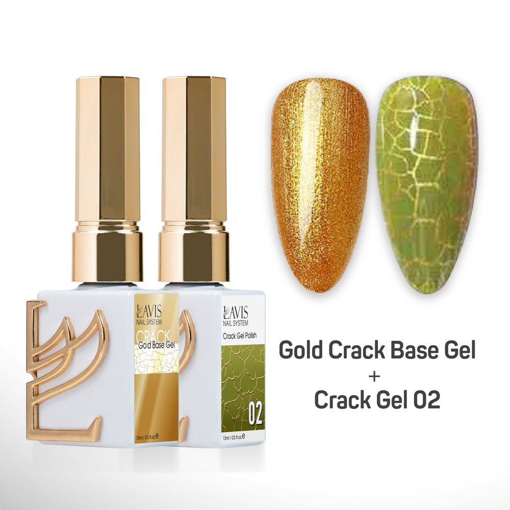 LAVIS Crack Gel 02 + Gold Crack Base Gel - 0.5 oz