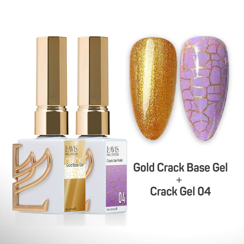 LAVIS Crack Gel 04 + Gold Crack Base Gel - 0.5 oz