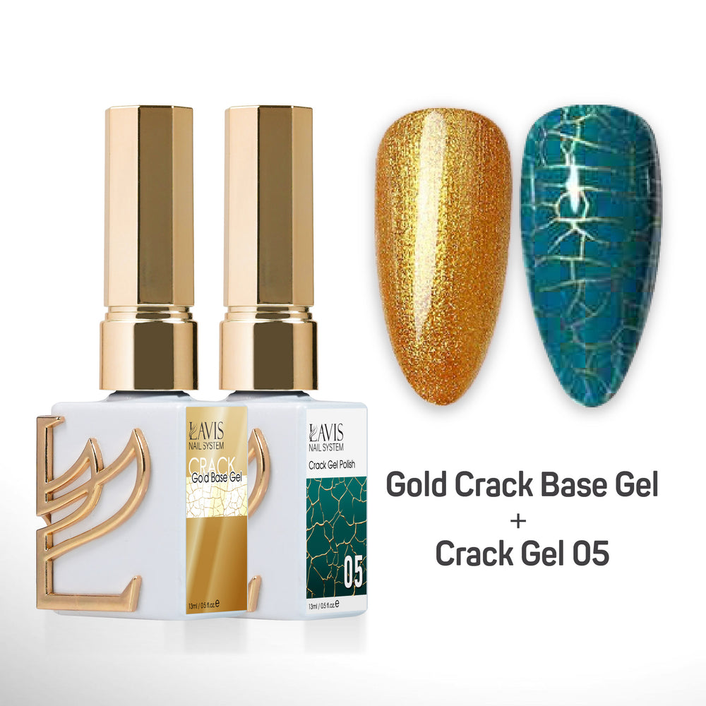 LAVIS Crack Gel 05 + Gold Crack Base Gel - 0.5 oz