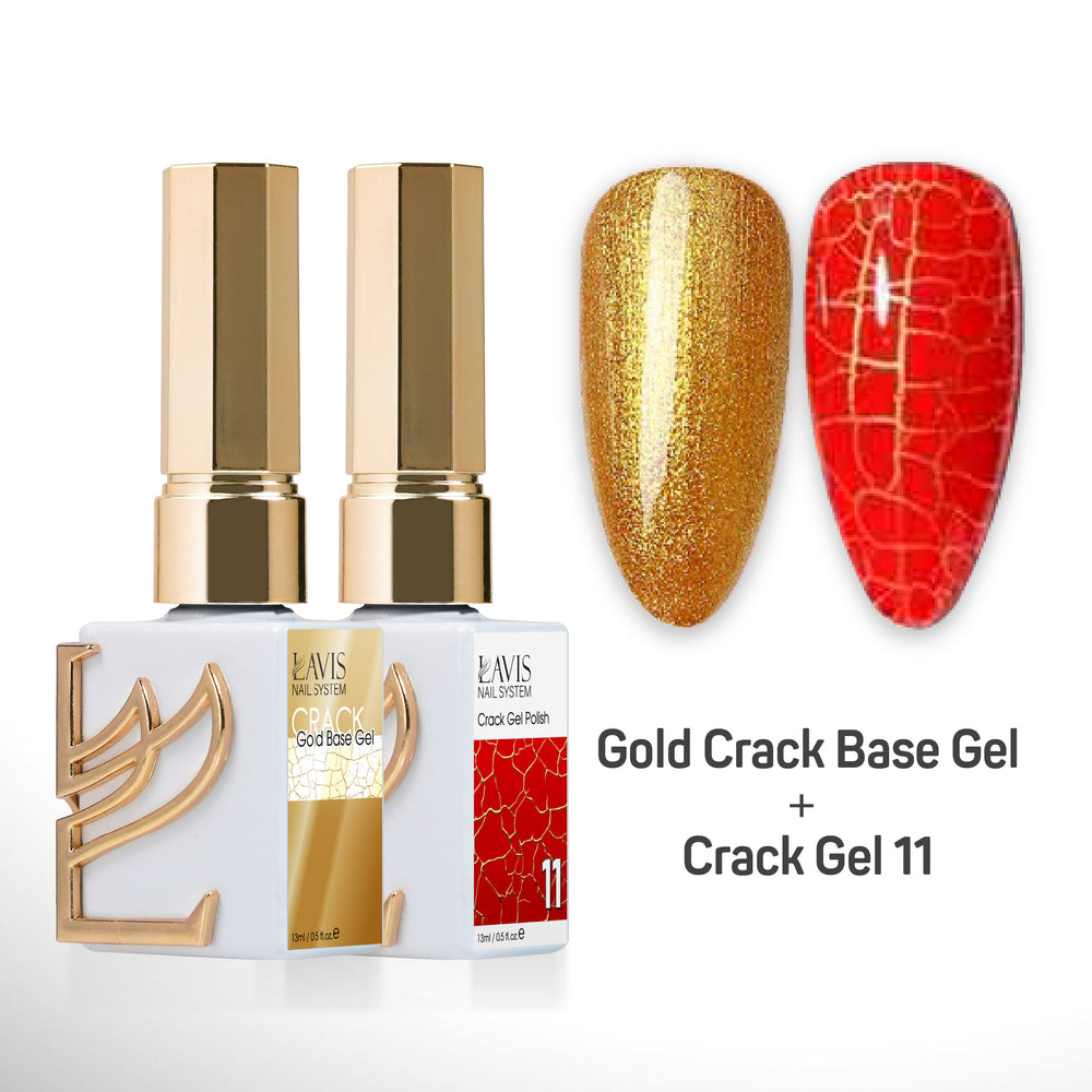 LAVIS Crack Gel 11 + Gold Crack Base Gel - 0.5 oz