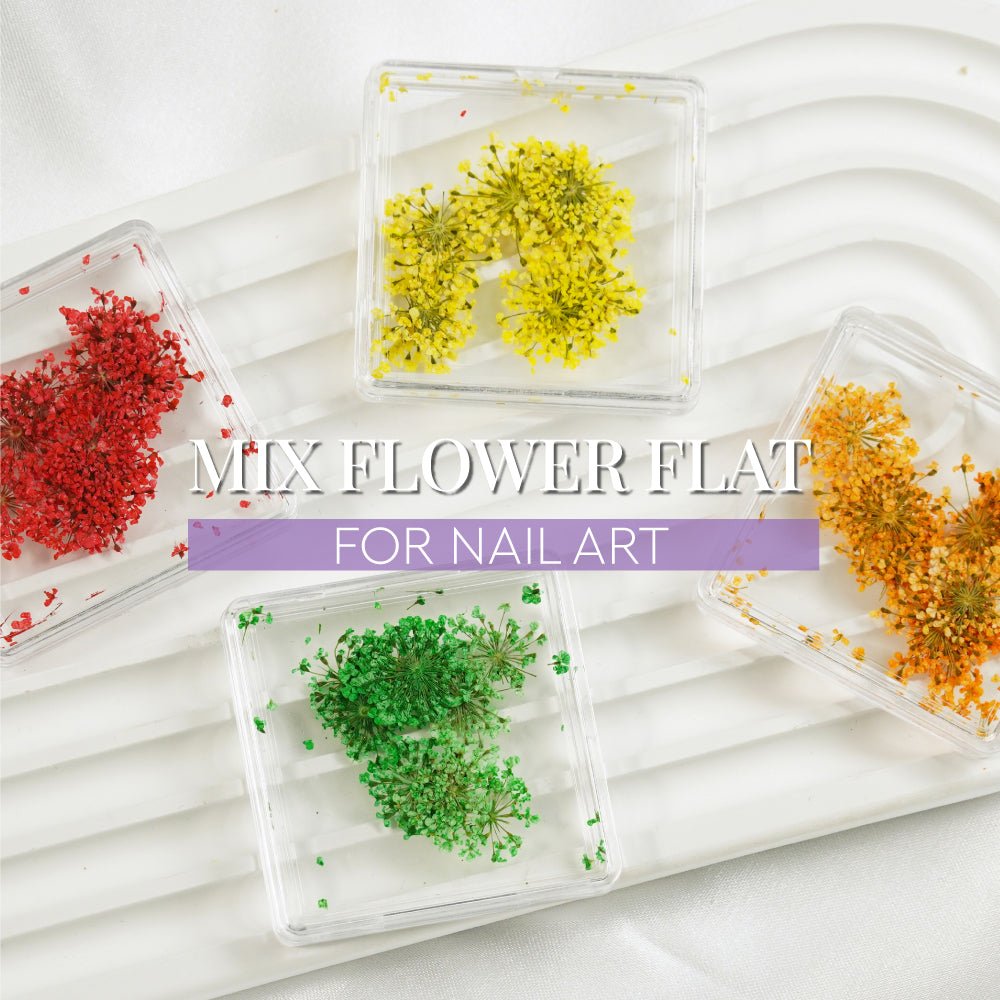 1 Box Natural Real Dry Flower Charm - S220 - 11 - Blue Blush - DTK Nail Supply