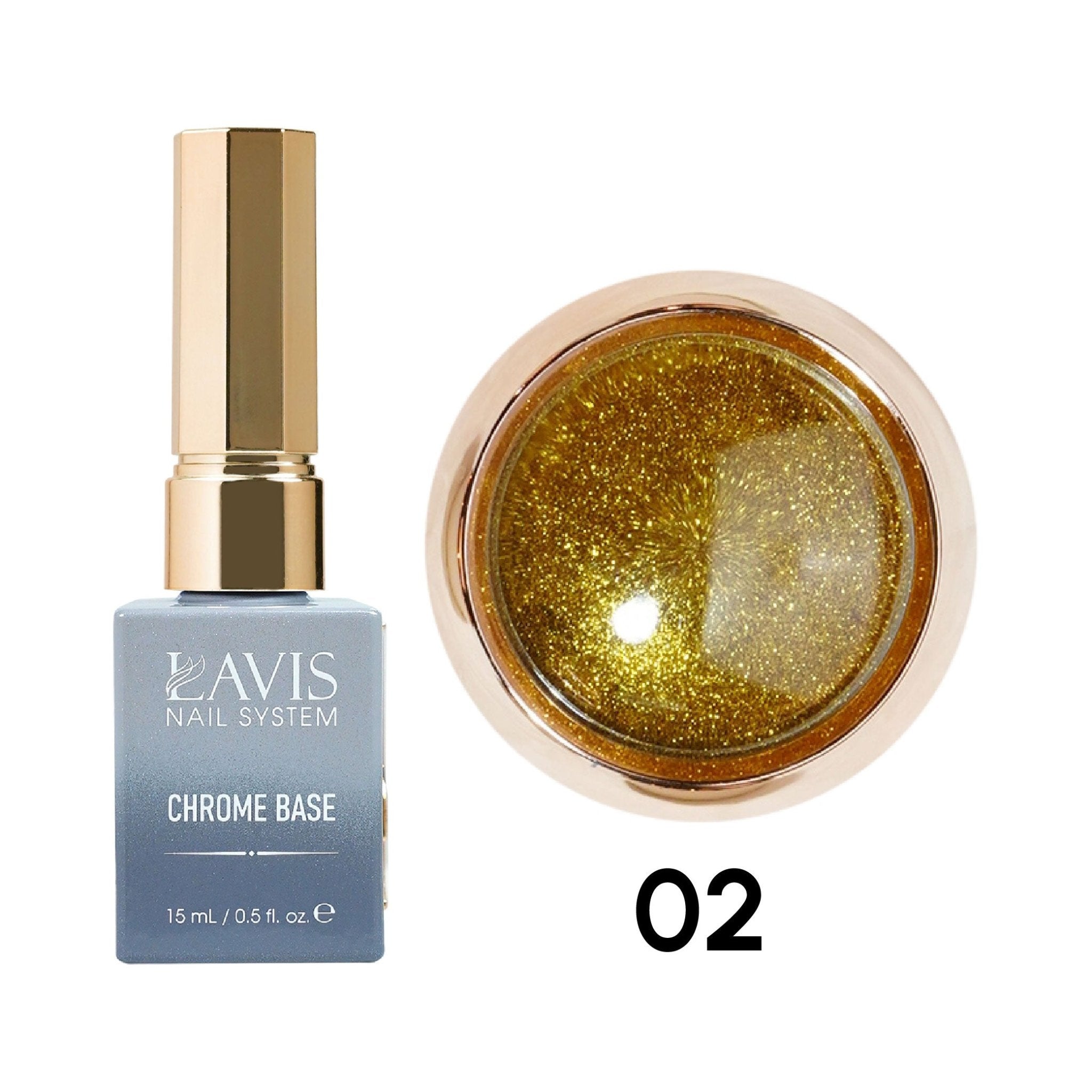 1 Set Lavis Chrome Base & Classic Chrome - DTK Nail Supply