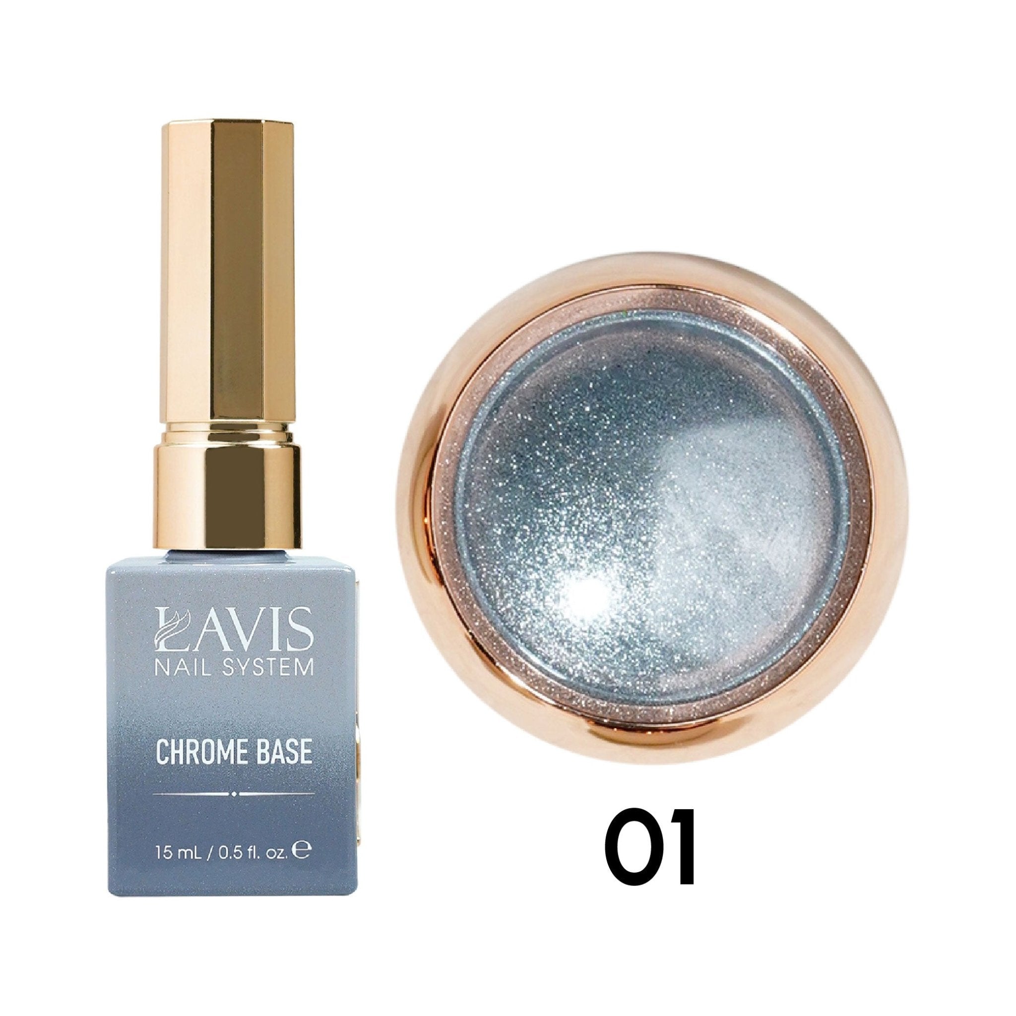 1 Set Lavis Chrome Base & Classic Chrome - DTK Nail Supply
