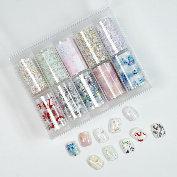 Nail Transfer Foil 3 - Cat & Bow & Flower Pattern - M363