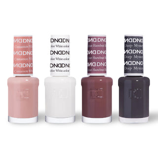 DND 4 Nail Lacquer - Set 9 BEIGE, WHITE, BROWN & GRAY