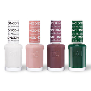DND 4 Nail Lacquer - Set 11 WHITE, BEIGE, BROWN & GREEN