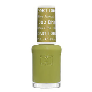DND Nail Lacquer - 1002 Jukebox Olive by DND - Daisy Nail Designs sold by DTK Nail Supply
