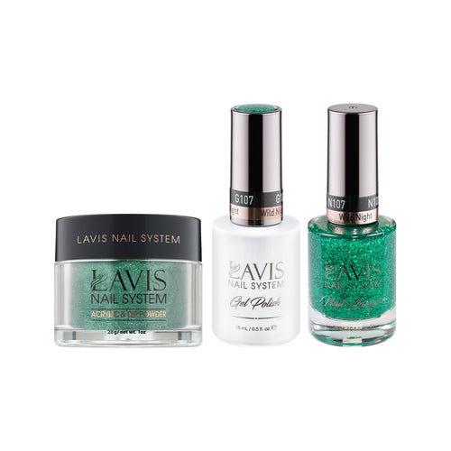  LAVIS 3 in 1 - 107 Wild Night - Acrylic & Dip Powder, Gel & Lacquer by LAVIS NAILS sold by DTK Nail Supply