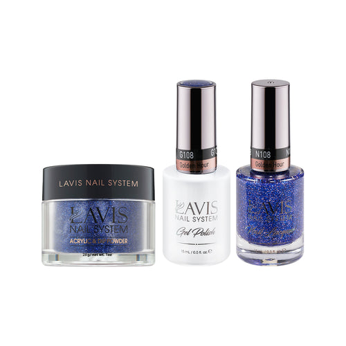  LAVIS 3 in 1 - 108 Golden Hour - Acrylic & Dip Powder, Gel & Lacquer by LAVIS NAILS sold by DTK Nail Supply