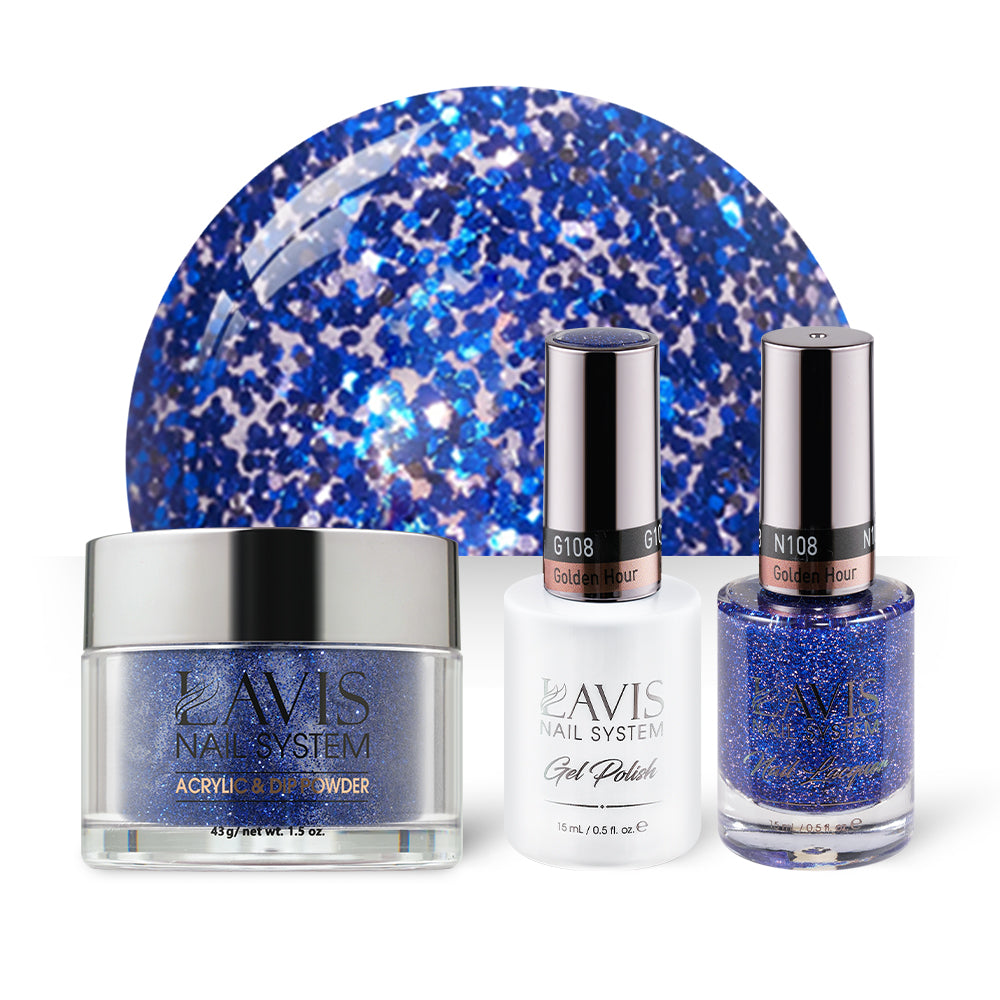  LAVIS 3 in 1 - 108 Golden Hour - Acrylic & Dip Powder, Gel & Lacquer by LAVIS NAILS sold by DTK Nail Supply