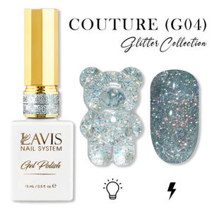 LAVIS Glitter G04 - 10 - Gel Polish 0.5 oz - Couture Collection by LAVIS NAILS sold by DTK Nail Supply