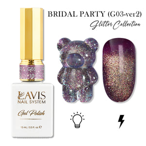 LAVIS 10 (G03-ver2) - Gel Polish 0.5 oz - Bridal Party Glitter Collection by LAVIS NAILS sold by DTK Nail Supply