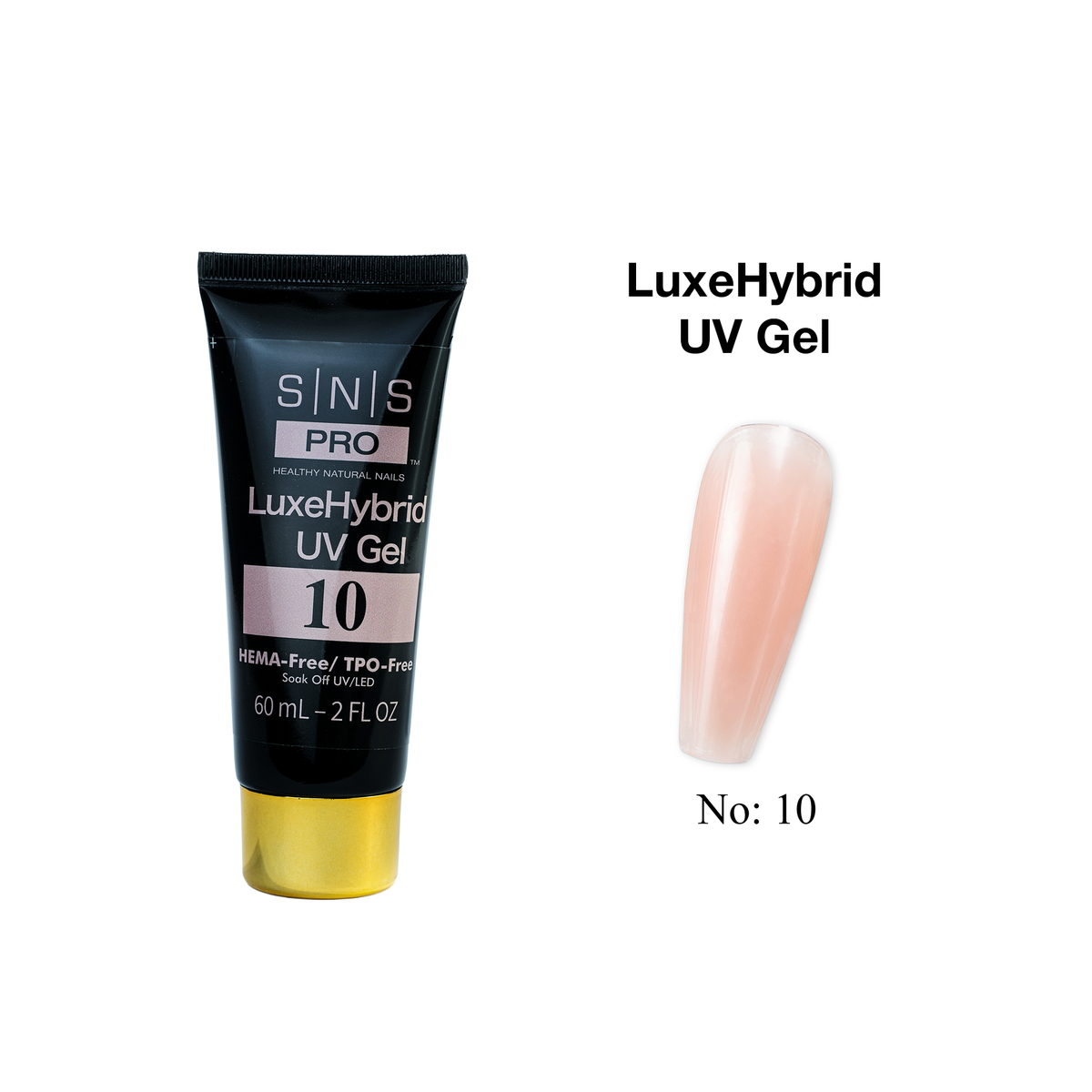 SNS Pro LuxeHybrid UV Gel - 10 - HEMA & TPO Free - 60ml - DTK Nail Supply