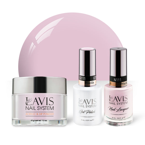  LAVIS 3 in 1 - 111 Priscilla - Acrylic & Dip Powder, Gel & Lacquer by LAVIS NAILS sold by DTK Nail Supply