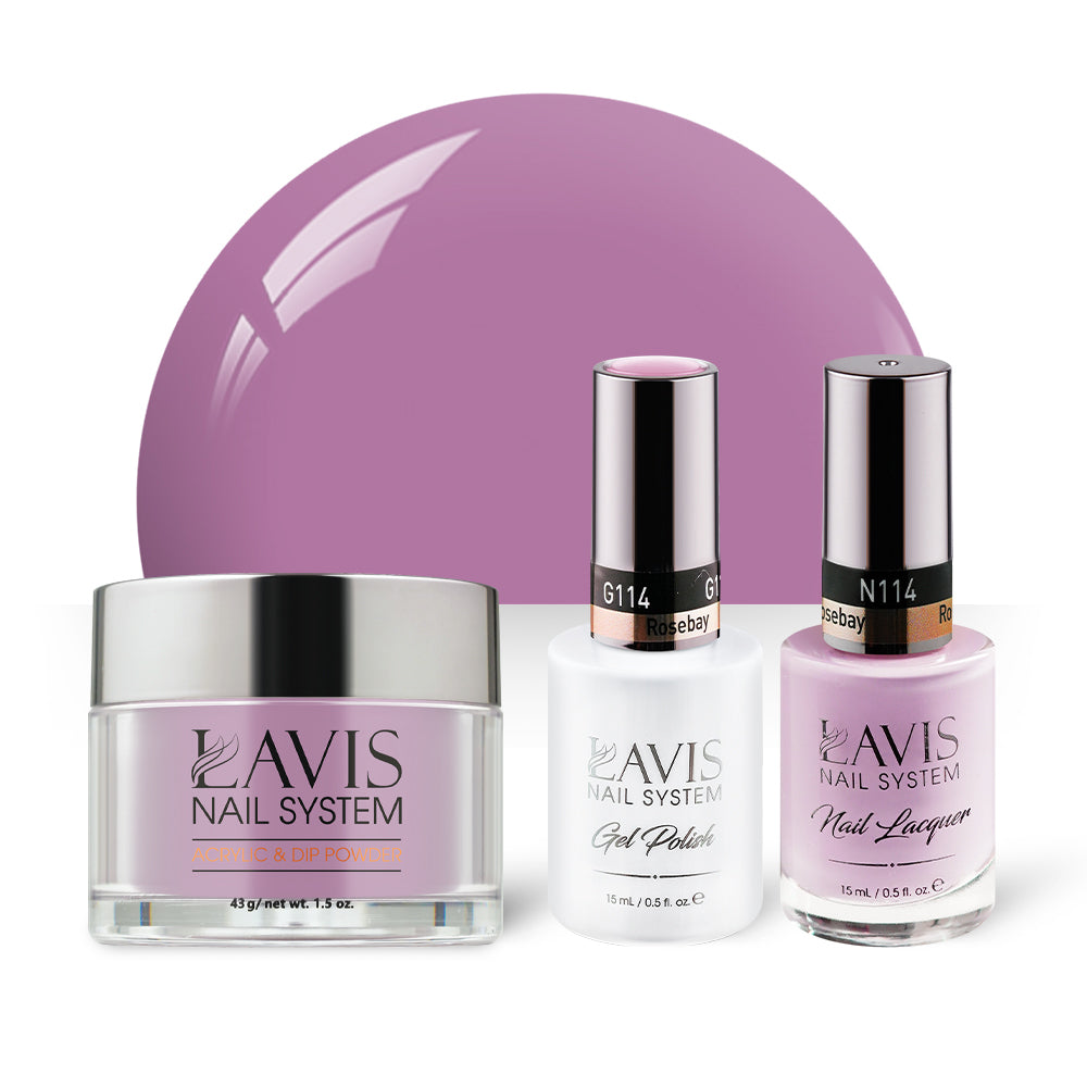  LAVIS 3 in 1 - 114 Rosebay - Acrylic & Dip Powder, Gel & Lacquer by LAVIS NAILS sold by DTK Nail Supply