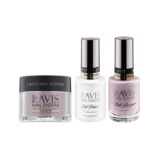  LAVIS 3 in 1 - 117 Silver Service - Acrylic & Dip Powder, Gel & Lacquer by LAVIS NAILS sold by DTK Nail Supply