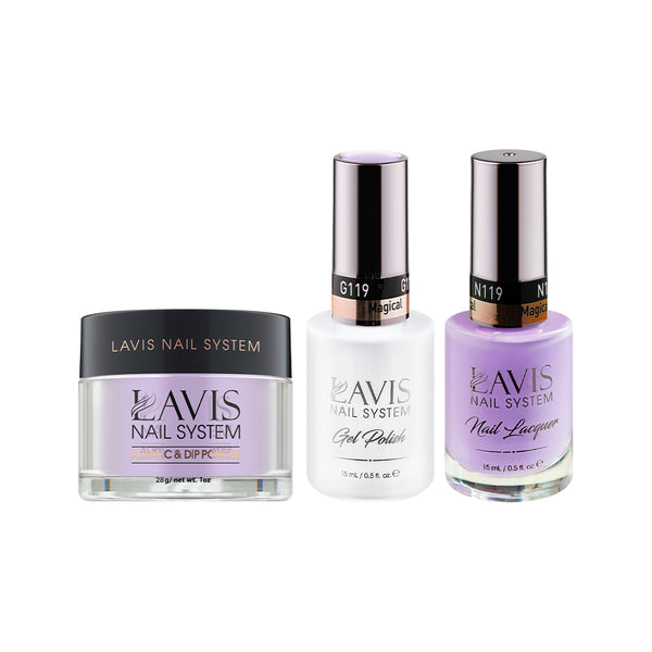  LAVIS 3 in 1 - 119 Magical - Acrylic & Dip Powder, Gel & Lacquer by LAVIS NAILS sold by DTK Nail Supply