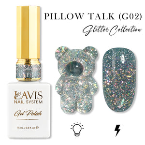 LAVIS Glitter G02 - 11 - Gel Polish 0.5 oz - Pillow Talk Collection by LAVIS NAILS sold by DTK Nail Supply