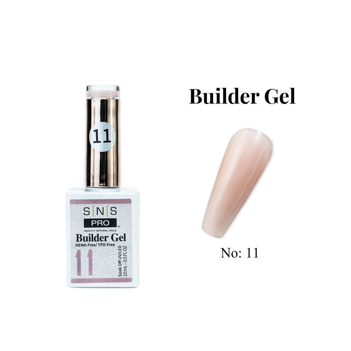 SNS Builder Gel In The Bottle - 11 - HEMA & TPO Free - 0.5 oz - DTK Nail Supply