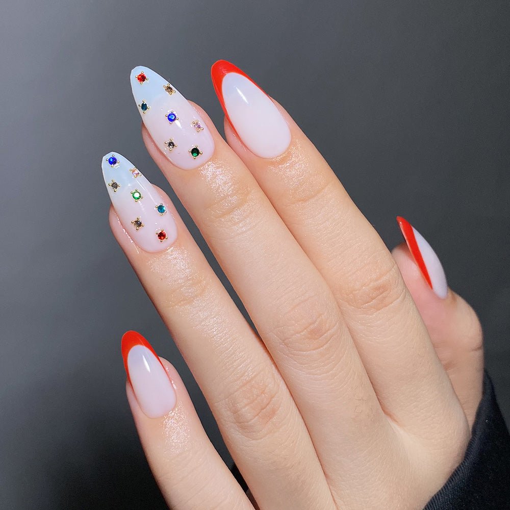 12 Grids Flat Diamonds Rhinestones 05 Red - DTK Nail Supply