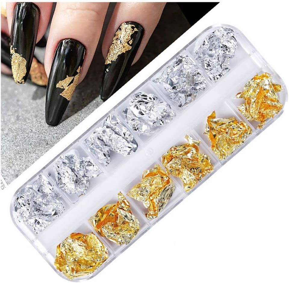 12 Grids of Foil - CB02 - Gold/Silver - DTK Nail Supply