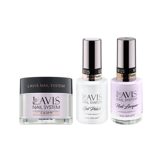  LAVIS 3 in 1 - 125 Silver Peony - Acrylic & Dip Powder, Gel & Lacquer by LAVIS NAILS sold by DTK Nail Supply