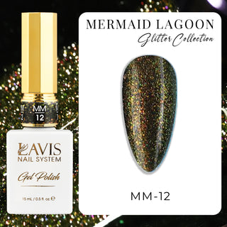 LAVIS MM 12 Colors - Gel Polish 0.5oz - Mermaid Lagoon Glitter Collection