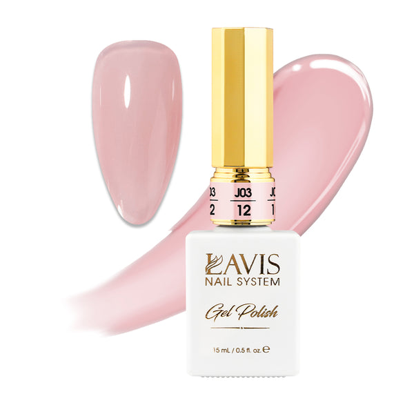 Jelly Gel Polish Colors - Lavis J03-12 - Bare With Me Collection by LAVIS NAILS sold by DTK Nail Supply