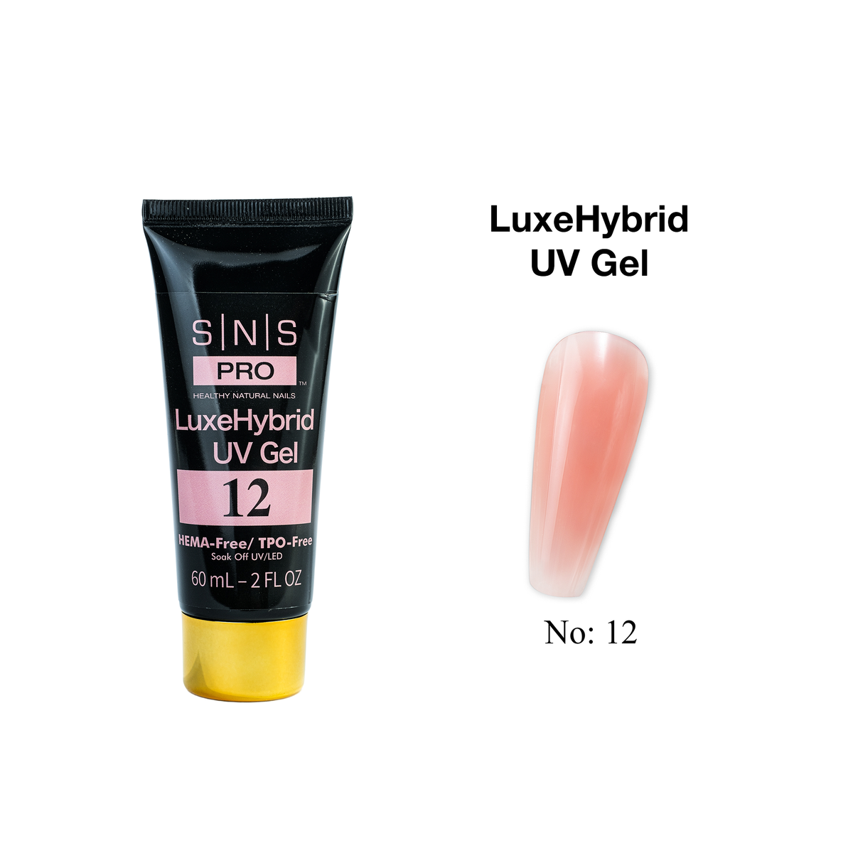 SNS Pro LuxeHybrid UV Gel - 12 - HEMA & TPO Free - 60ml - DTK Nail Supply