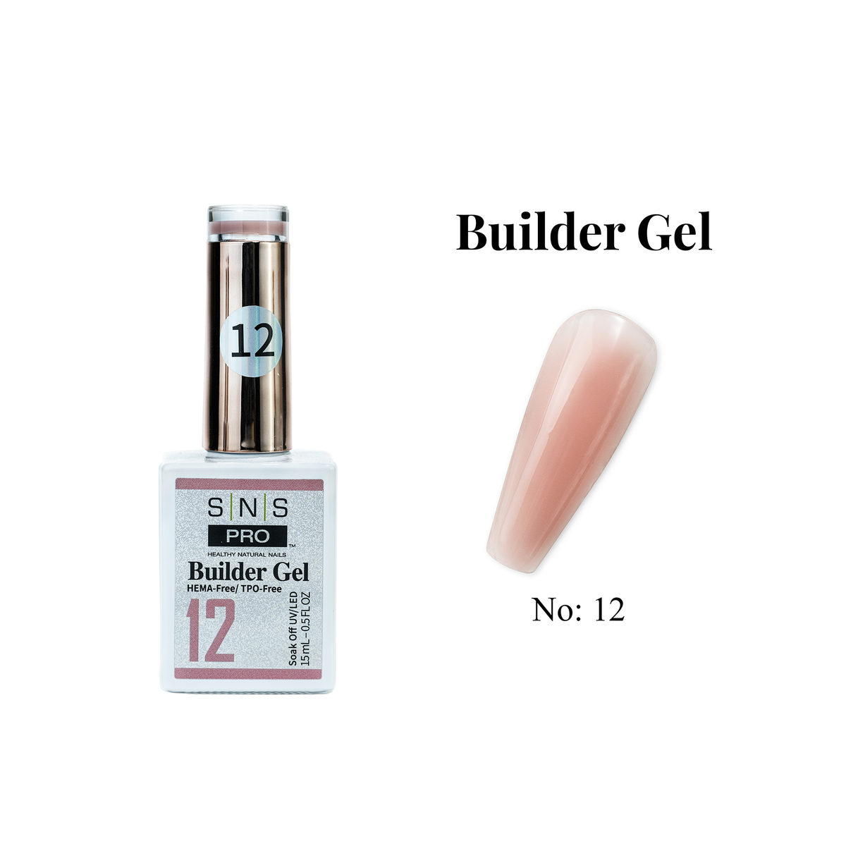 SNS Builder Gel In The Bottle - 12 - HEMA & TPO Free - 0.5 oz - DTK Nail Supply