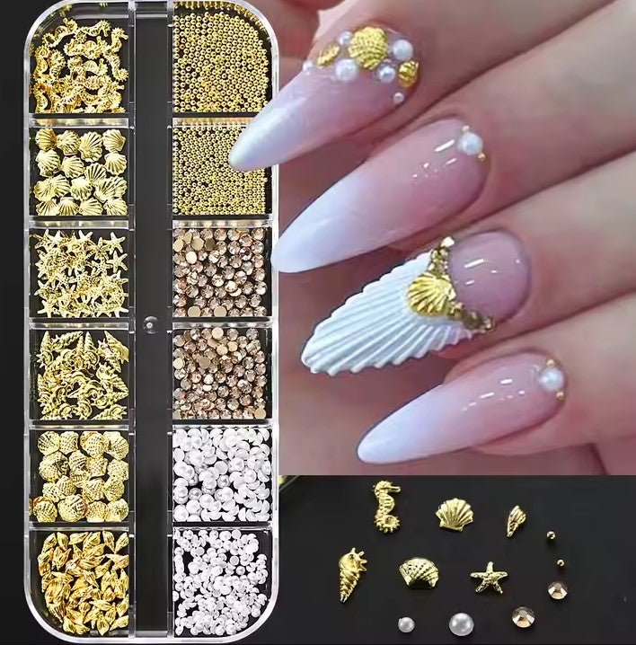 12Gird 3D Starfish Shell Pearl Ocean - DTK Nail Supply