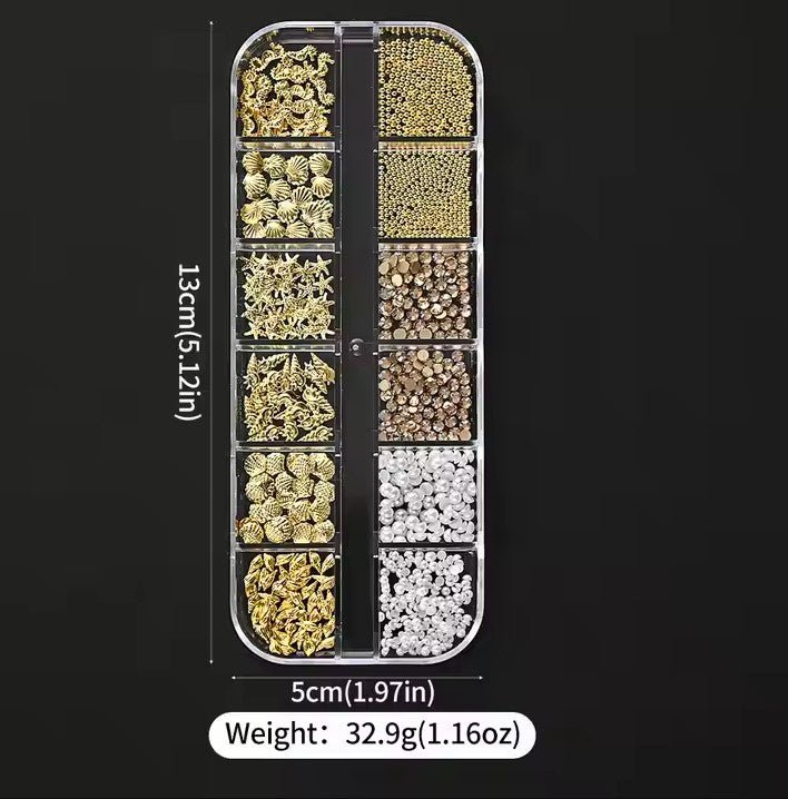 12Gird 3D Starfish Shell Pearl Ocean - DTK Nail Supply