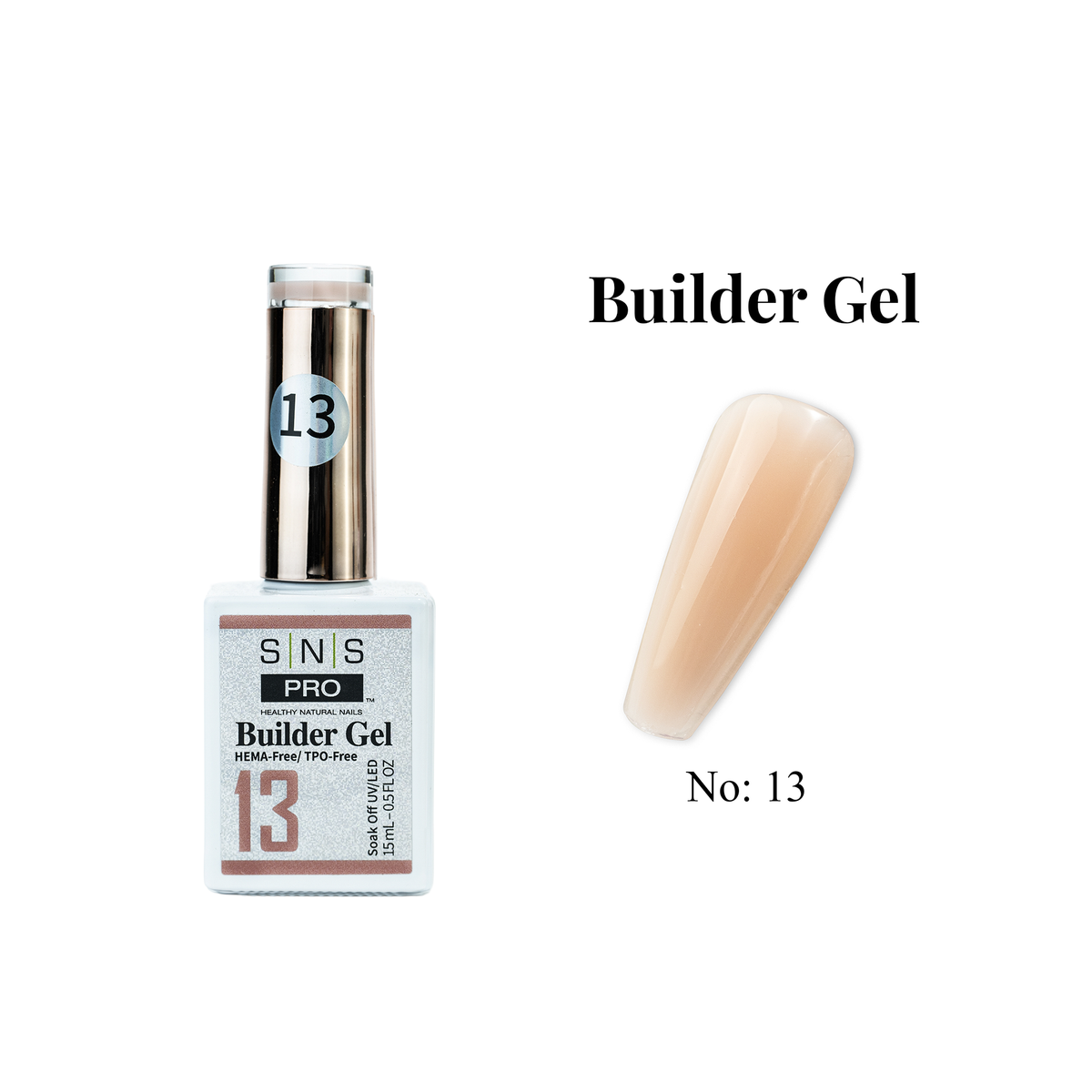 SNS Builder Gel In The Bottle - 13 - HEMA & TPO Free - 0.5 oz - DTK Nail Supply
