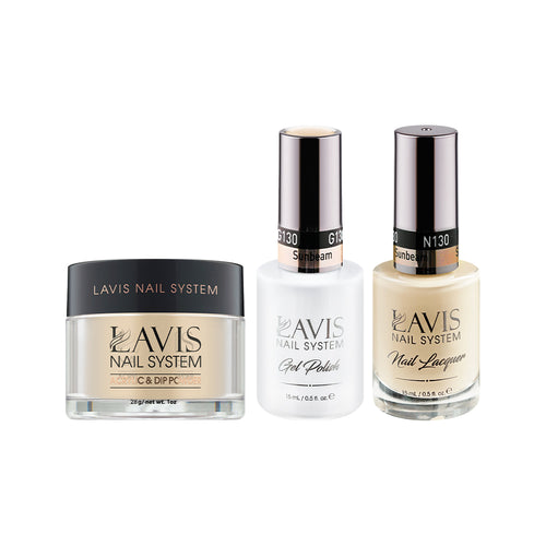  LAVIS 3 in 1 - 130 Sunbeam - Acrylic & Dip Powder, Gel & Lacquer by LAVIS NAILS sold by DTK Nail Supply